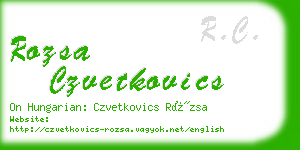 rozsa czvetkovics business card